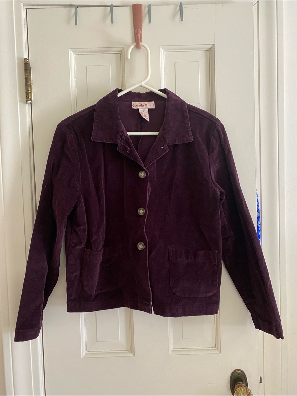 Vintage 90’s Women's Corduroy Button-Front Jacket in Plum